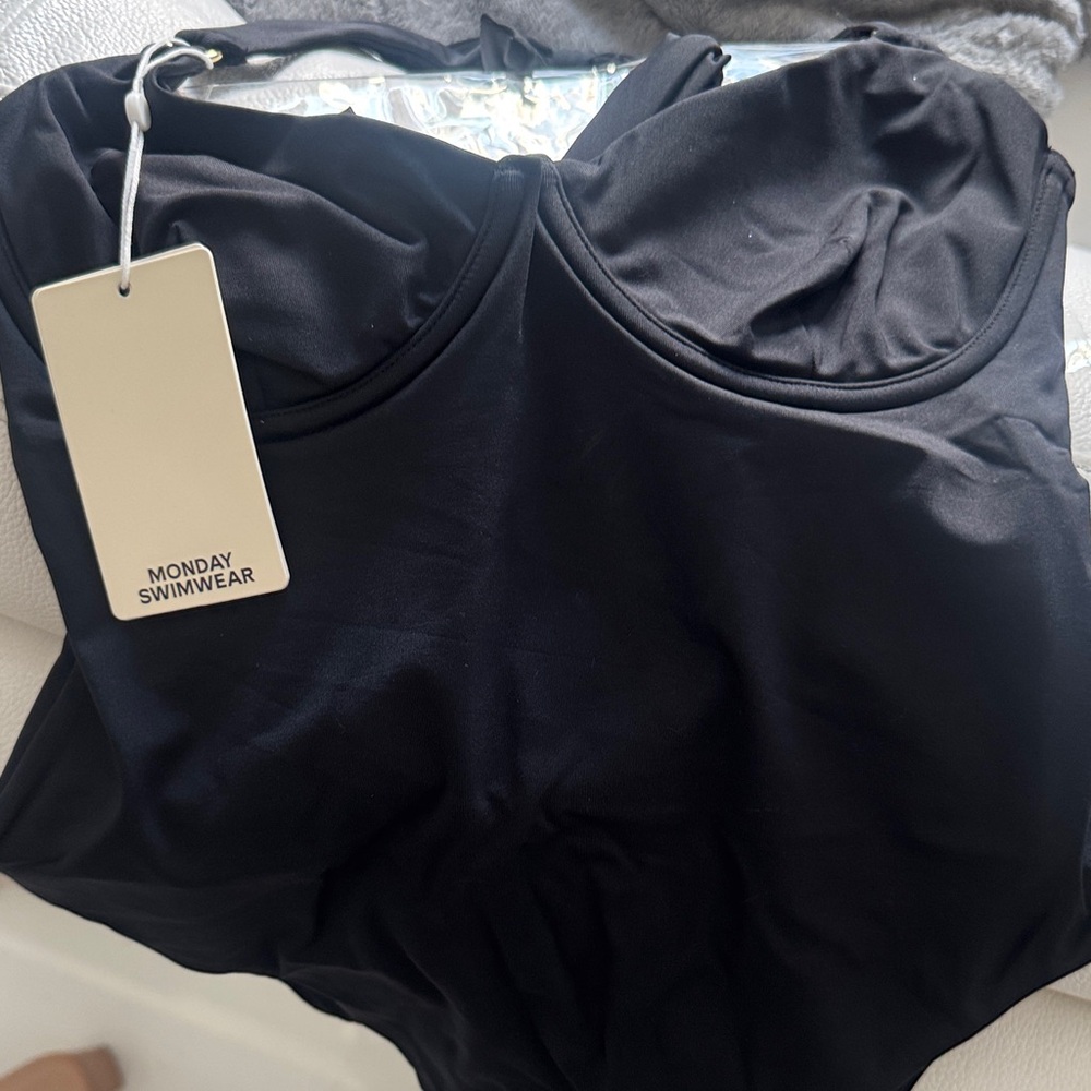 Monday Swimwear Honolulu Black One-Piece Swimsuit Brand New With Tags